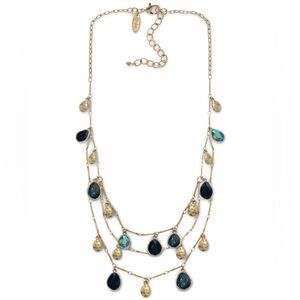 Style & Co silver tone and Blue Layered Necklace
